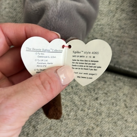 Vintage original TY Beanie Baby - Bongo the Monkey and Spike the Rhino - Picture 4 of 4